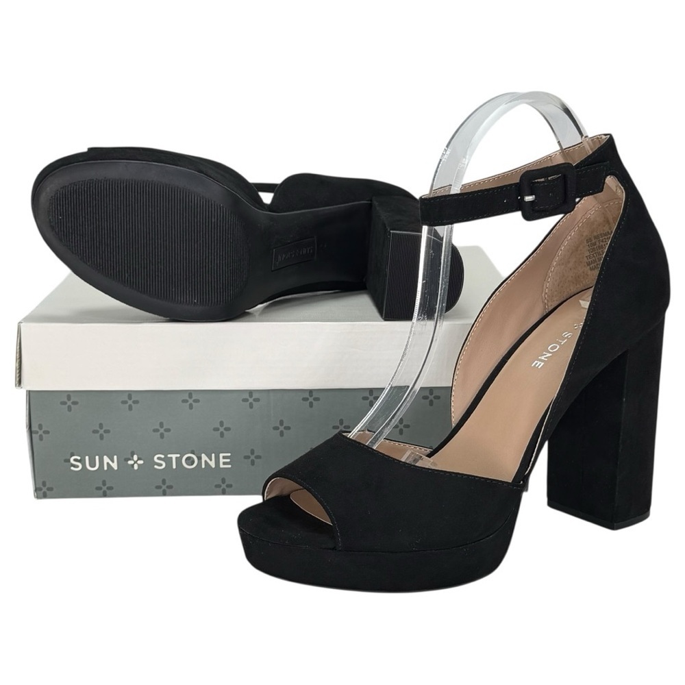 Sun + Stone Reemaa Black Microsuede Womens Pumps Size 10M - Picture 13 of 14